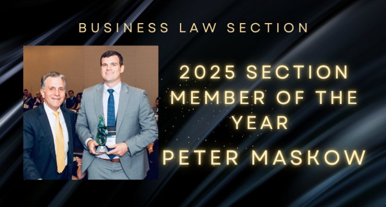 Peter Maskow 2025 BLS Awards - Business Law Section of The Florida Bar